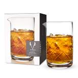 Viski Cocktail Mixing Glass 17 Oz. Crystal Pitcher Thick Base Design Bartending Glasses - Barware Essentials, Clear