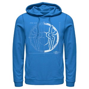 Men's Marvel Spider-Man: No Way Home Spider Icon Blueprint Pull Over Hoodie - 1 of 4