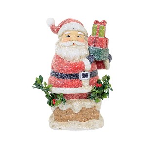 Ganz 6.25 In Glittering Santa Figurine Holly Traditional Santa Santa Figurines - 1 of 3