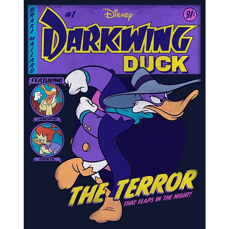 Juniors Womens Darkwing Duck Comic Cover Cowl Neck Sweatshirt, 2 of 5