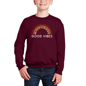 LA Pop Art Good Vibes - Boy's Word Art Crewneck Sweatshirt - 1 of 3