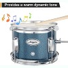 3 Piece Kids Drum Set With Cymbal-2 Drumsticks-Pedal-2 Toms-Throne Stool-Musical Instruments For Boys And Girls-Black - 3 of 4