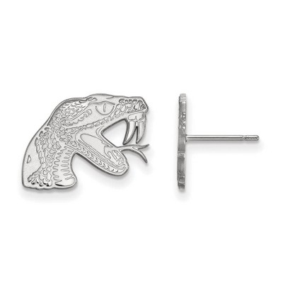 Black Bow Jewelry 10k White Gold Florida A&M Rattlers NCAA Post Earrings