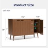 FONTOI 47.2" Cabinet Door with Adjustable Shelf, Sideboard Cabinet with 4 Doors, Buffet Cabinet with Waveform Panel for Dining Room, 47.2*13.8*30 - 2 of 4