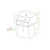 TIRAMISUBEST Slate Grey Contemporary Angled Nightstand - A Modern Marvel with Metal Legs and Open Storage - 2 of 4