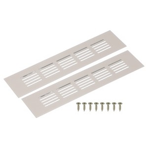 Unique Bargains Aluminum Alloy Cabinet Wardrobe Shoe Closet Rectangle Louvered Ventilation Grilles 2 Pcs - 1 of 4
