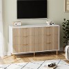 Modern 6 Drawer Dresser for Bedroom with Gold Handle and Large Drawer, Wood Double Chest of Drawers and Storage Organizer for Home - 3 of 4