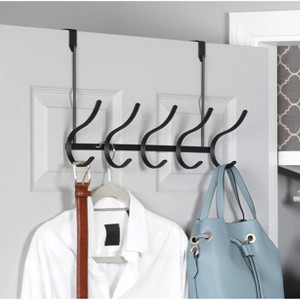 Home Mart Goods Heavy Duty Matte Black Over The Door Hanger Hanging Rack 10 Hooks Organizer - 1 of 3