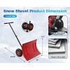29in Wide Snow Shovel with Wheels, 20in Tall Steel Blade, 5-Position Angling Blade & Single Handle, Snow Plow for Clearing Driveway Sidewalks - 2 of 4