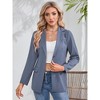 Casual Blazer Jackets for Women Long Sleeve Open Front Button Work Office Suit Jacket with Pockets - 2 of 4