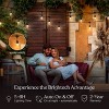 Brightech 15-Bulb LED Ambience Pro Hanging Solar 1W 48ft 2700K S14 Outdoor String Lights Clear Bulb Black Wire - 2 of 4