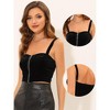 INSPIRE CHIC Women's Velvet Zipper Front Slim Fit Sleeveless Cami Crop Top - 2 of 4