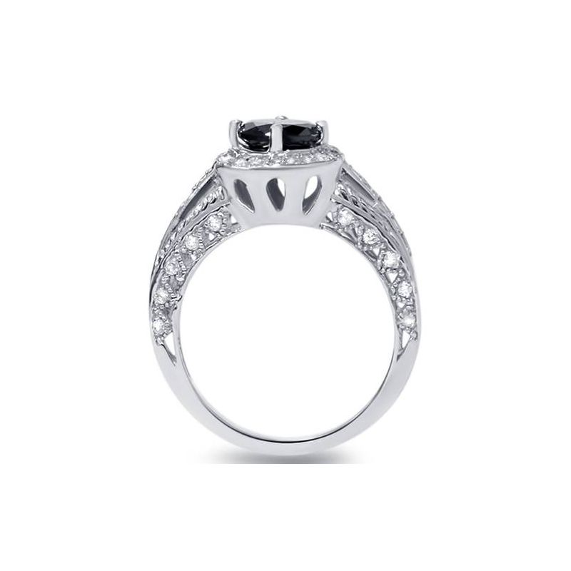 Pompeii3 1 1/4ct Black & White Diamond White Gold Engagement Ring, 3 of 6