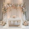 Artloge 7.87ft Modern Metal Pergola Arch White Wedding Arch Stand Garden Arbor with Heavy Duty Base for Ceremony Proposal Party - 4 of 4