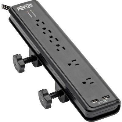 Tripp Lite Safe-IT TLP608DMUAM 6-Outlet Surge Suppressor/Protector - 6 x NEMA 5-15R, 2 x USB - 1875 VA - 2100 J - 120 V AC Input