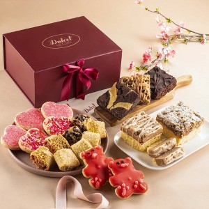 Dulcet Gift Baskets Brownie, Rugelah and Cookies Gift Baskets, Valentine Gift Baskets, Gourmet Gifts for Niece, Fiancée, Girlfriend, and Grandmother - 1 of 4