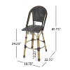 KWPZQEB 45.75" PE Rattan French Barstool Set of 2, Tall Bar Chairs with Aluminum Frame & Rattan Back, French Country Bar Stool for Garden, Kitchen - 4 of 4