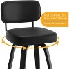 Bekrvio Swivel Bar Height Stools, 26" Faux Leather Upholstered Barstools with Back - Black Wood Frame, Tall Kitchen Counter Bar Stools - 4 of 4