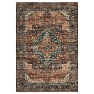 Vintage Washable Floral Medallion Large Rugs for Bedroom Living Room, Non Slip Retro Accent Floor Carpet for Home Office - 1 of 4