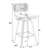 Bekrvio 26"/29” Swivel Bar Stools Set of 3, Upholstered Faux Leather Barstools with Back, Bar Chairs Island Stools for Kitchen Counter - 4 of 4