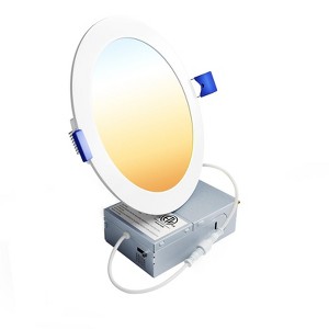 Itopfox 12 Pack LED Recessed Ceiling Light, Dimmable, 2700K-5000K 5CCT, 1200LM 12W 120V, High Brightness Canless Wafer Downlight - ETL&FCC&IC - 1 of 4
