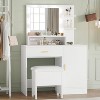 Vanity Desk with Mirror and Light Bulbs, Makeup Table with Open Shelves and Drawers - 2 of 4