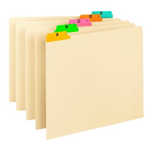New Index Card Dividers Oxford Durable Poly A-Z Guides Colored 5x8 1/5 Cut  Tabs