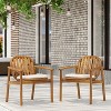 Christopher Knight Home Kaysn Outdoor Acacia Wood Dining Chairs with Cushions and Slatted Back (Set of 2) - 2 of 4