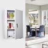 kleankin Steel Wall Mount Medicine Cabinet 3 Tier Emergency Box for Bathroom Kitchen, Lockable with 2 Keys, White - 2 of 4