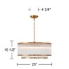 Possini Euro Design Warren 20" Modern Pendant Ceiling Light Fixture Dining Room Over Table Kitchen Island Drum 6-Light Golden Bronze Finish Glass - 4 of 4