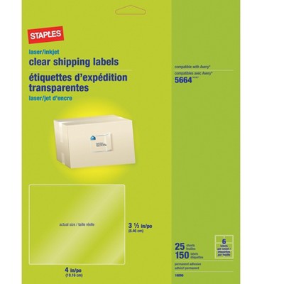 Staples Laser/Inkjet Shipping Labels 3 1/3 x 18090