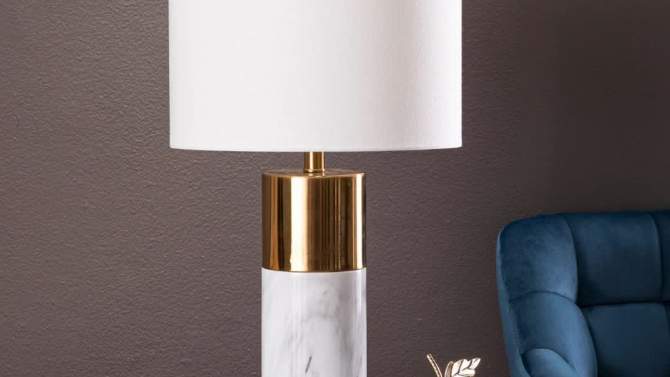 Gasbrom Table Lamp White/Gold (Includes LED Light Bulb) - Southern Enterprises, 2 of 8, play video