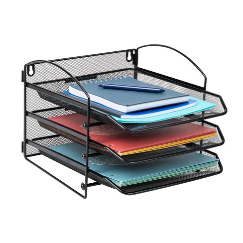 Mind Reader Network Collection Plastic 3-tier Paper Tray File Storage ...