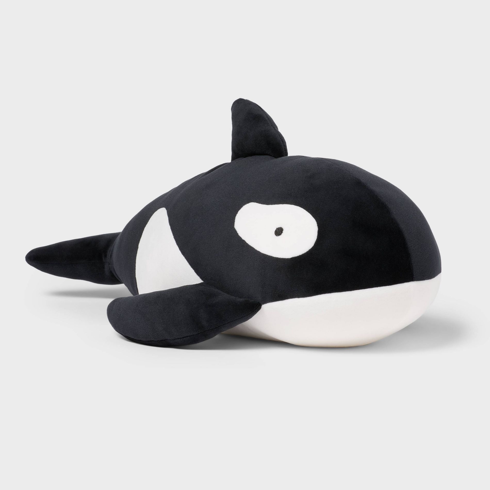 Orca Whale Weighted Plush Kids' Throw Pillow Black - Pillowfort™