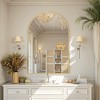 91cm Gold Aluminum Arched Mirror with Slim Frame and Right Angles, 2.8cm Depth - 2 of 3