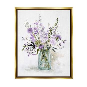 Stupell Purple Botanicals Flower Arrangement Framed Canvas