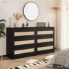 Bedroom Dresser for Small Spaces, Rattan 6 Drawer Dressers, Slim Wooden Chest of Drawers - 2 of 4