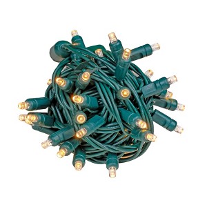 Novelty Lights LED Christmas String Lights 100 Mini Bulbs (Green Wire, 50 Feet) - 1 of 4