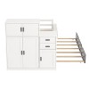 NicBex Twin Size Multifunctional Wood Platform Bed, Trundle Bed with Sample Bookshelf and Movable Wardrobe, Space-Saving Design for Bedroom - 3 of 4