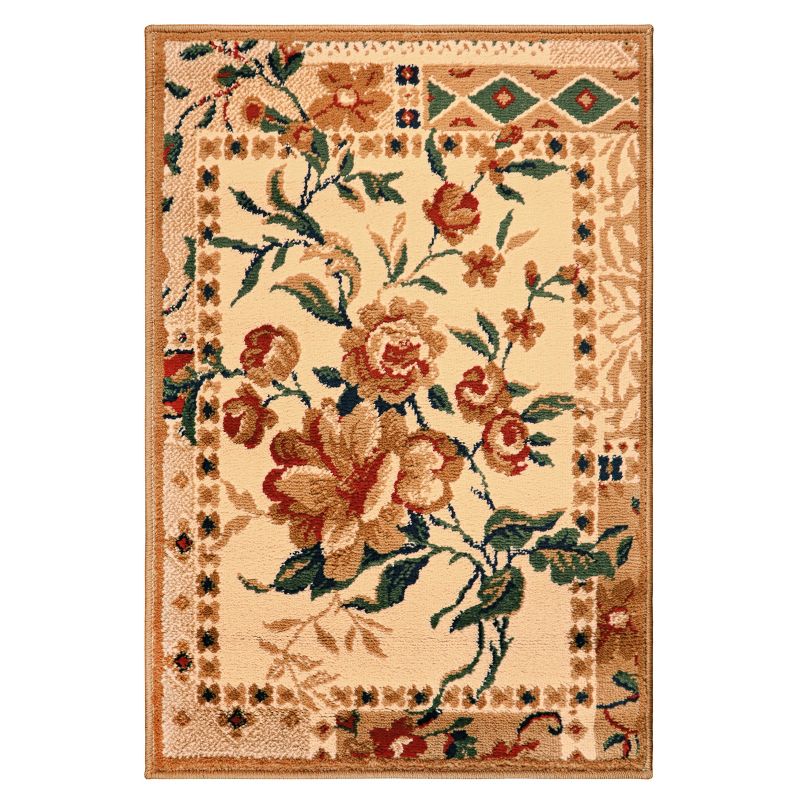 Rustic Floral Farmhouse Indoor Area Rug or Runner - Blue Nile Mills, 1 of 2