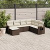 vidaXL Garden Sofa Set Brown, Cream White - 2 of 4