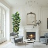 Artificial Fiddle Leaf Fig Tree with Natural Wood Trunk,Tall Fiddle Leaves Plant in White Planter - 4 of 4