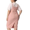 Agnes Orinda Women's Plus Size Denim Suspender Ripped Hem Side Pockets Casual Mini Sundresses - 4 of 4