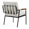 APRILSOUL  Accent Chair - Natural Wood Arms, Black Metal Frame, Comfy Lounge for Bedroom or Living Room (Set of 1) - 3 of 4