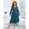 Women's Plus Size Ribbed Crew Neck Dress with Pockets: Casual Comfort for Daily Wear Dress - 2 of 4