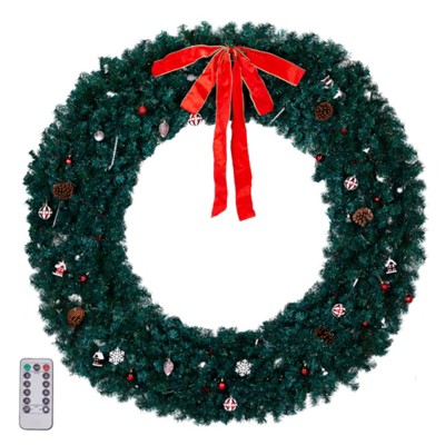 SEVOBAL Wreaths 72in Christmas Wreath Artificial Xmas Wreath with 1200 PVC Tips and DIY Ornaments for Xmas Party Decorations, Green, 72"*5"*72"