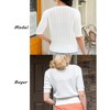 Cardigan for Women Lightweight Summer Sweaters Crew Neck Short Sleeve Cropped Bolero Shrugs Dressy Shirt Top - 4 of 4