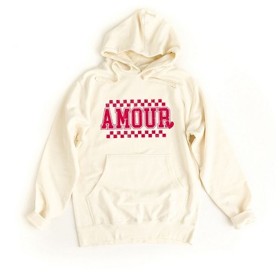 Simply Sage Market Women's Graphic Hoodie Amour Distressed Checkered