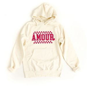 Simply Sage Market Women's Graphic Hoodie Amour Distressed Checkered - 1 of 3