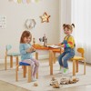 Qaba 5 Piece Kids Table and Chairs Set, Flower-Shaped Toddler Table and Chair Set with Built-in Storage, for Drawing Reading Art Craft Activity - 3 of 4